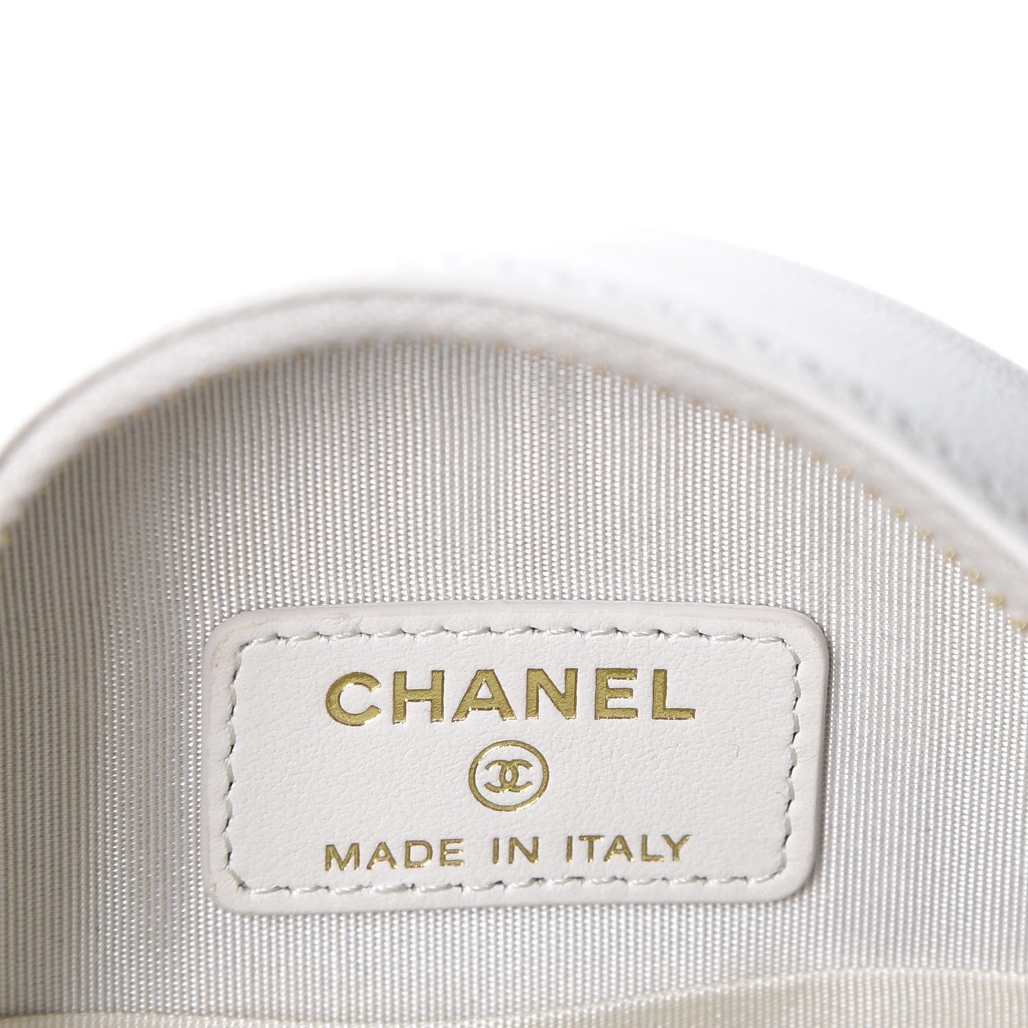 Chanel Goatskin Quilted 19 Round Clutch With Chain White 5 of 8