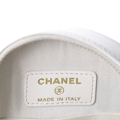Chanel Goatskin Quilted 19 Round Clutch With Chain White 5 of 8