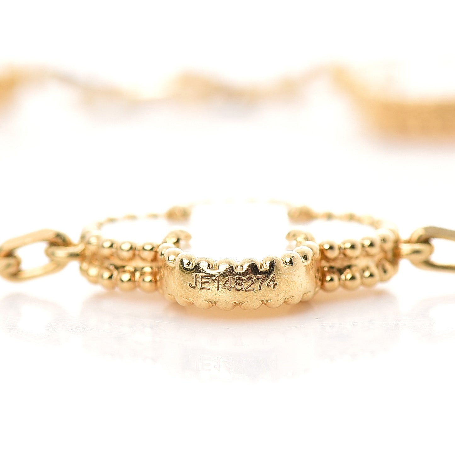 18K Yellow Gold Mother of Pearl 5 Motifs Vintage Alhambra Bracelet