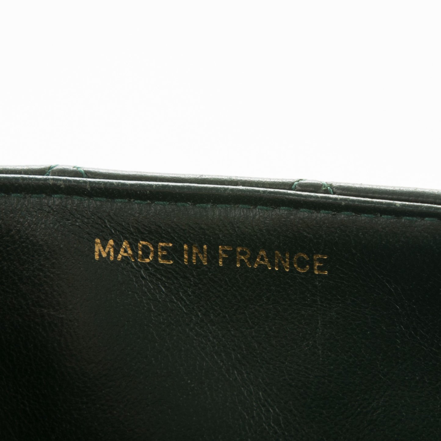 Lambskin Quilted Small Single Flap Dark Green