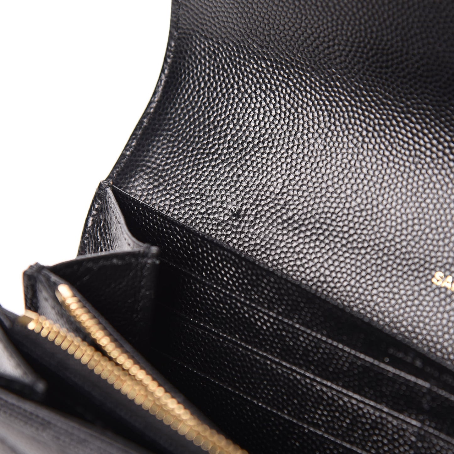 Grain De Poudre Matelasse Chevron Monogram Flap Wallet Black