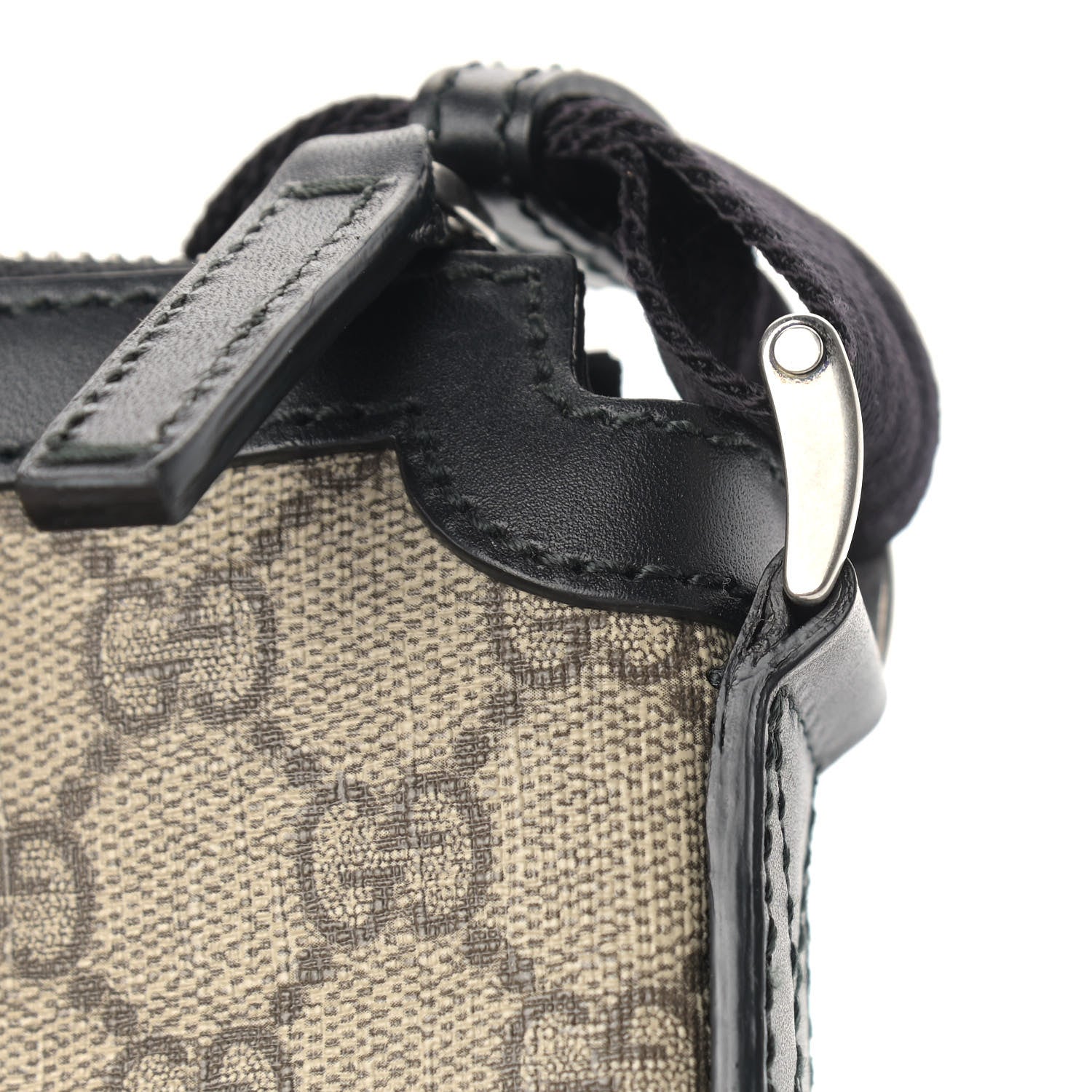 Gucci GG Supreme Monogram Web Messenger Bag Black 15 of 16