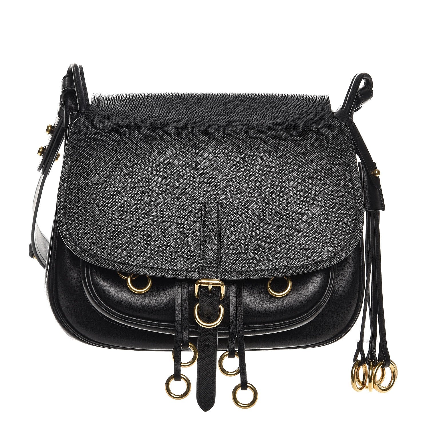 Prada Saffiano Cuir Calf Corsaire Bag Nero Black 1 of 7