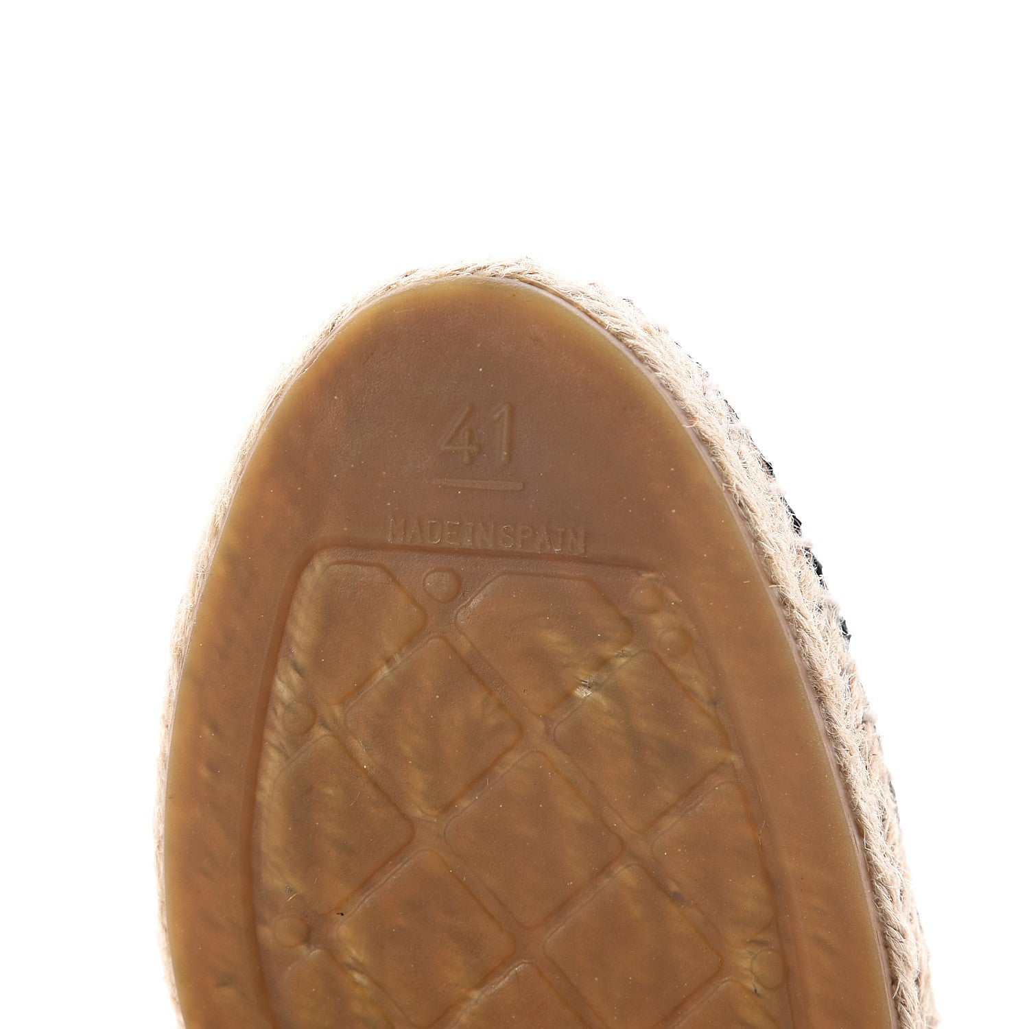 Chanel Crackled Calfskin High Top Espadrilles 41 Light Beige Black 6 of 6