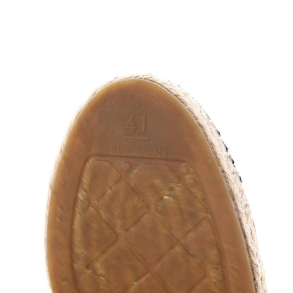 Chanel Crackled Calfskin High Top Espadrilles 41 Light Beige Black 6 of 6