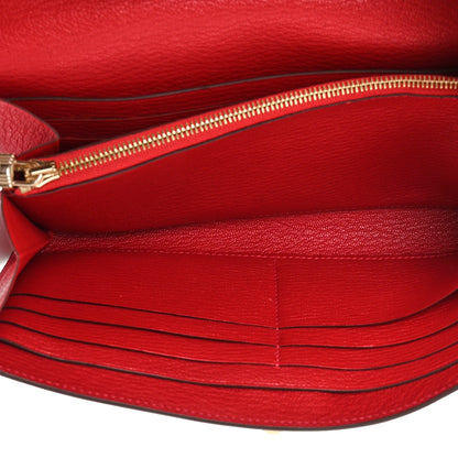 Hermes Chevre Mysore Kelly Longue Wallet Rouge Casaque 5 of 10