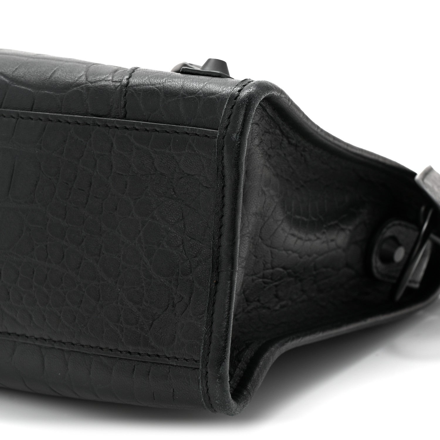 Balenciaga Matte Supple Lambskin Crocodile Embossed Classic Black Hardware S City Black 10 of 10