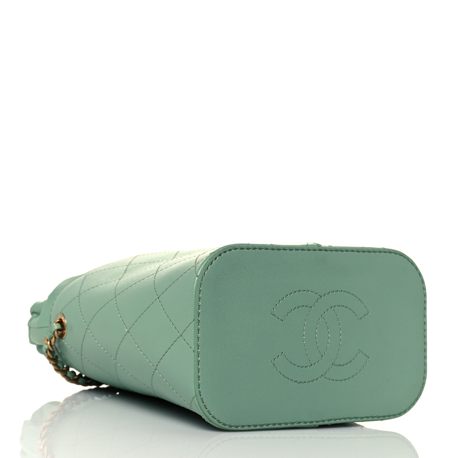 Chanel Caviar Bucket Drawstring Bag Light Green 4 of 11
