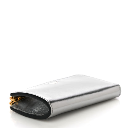 Tom Ford Metallic Calfskin Key Pouch Silver 4 of 10