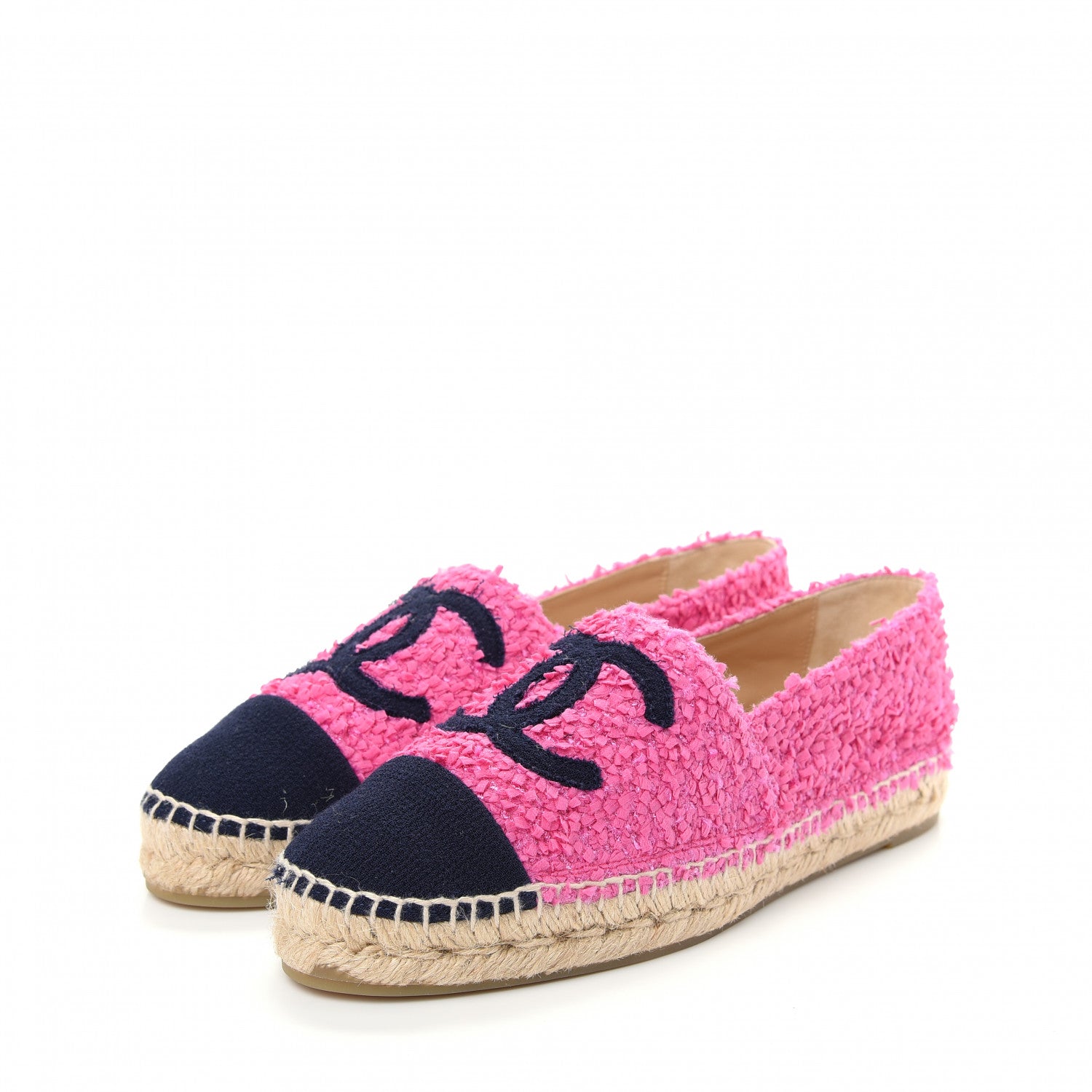 Chanel Tweed CC Espadrilles 41 Dark Pink Navy 3 of 11