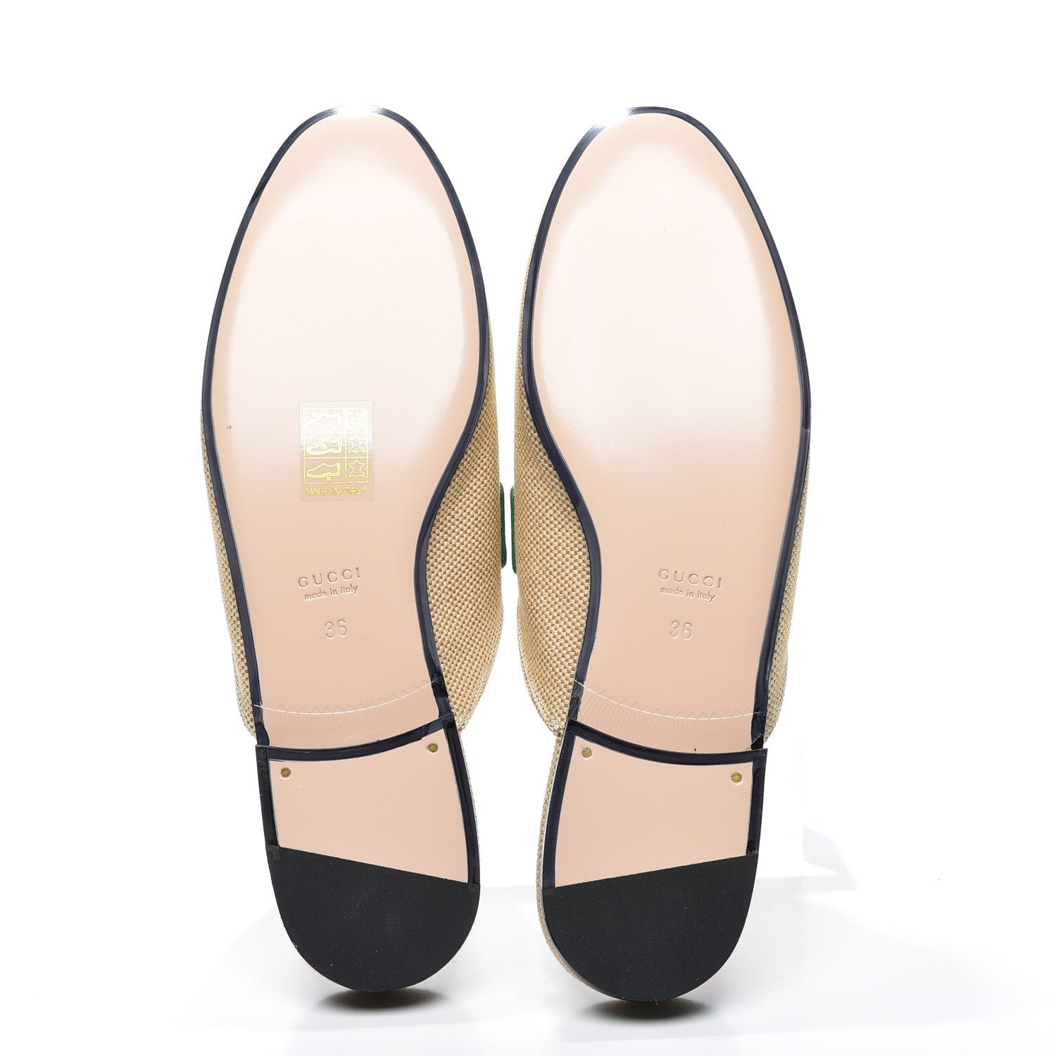 Gucci Canvas Vintage Charlotte Web Womens Princetown Slippers 36 Sand New Shamarock 6 of 10