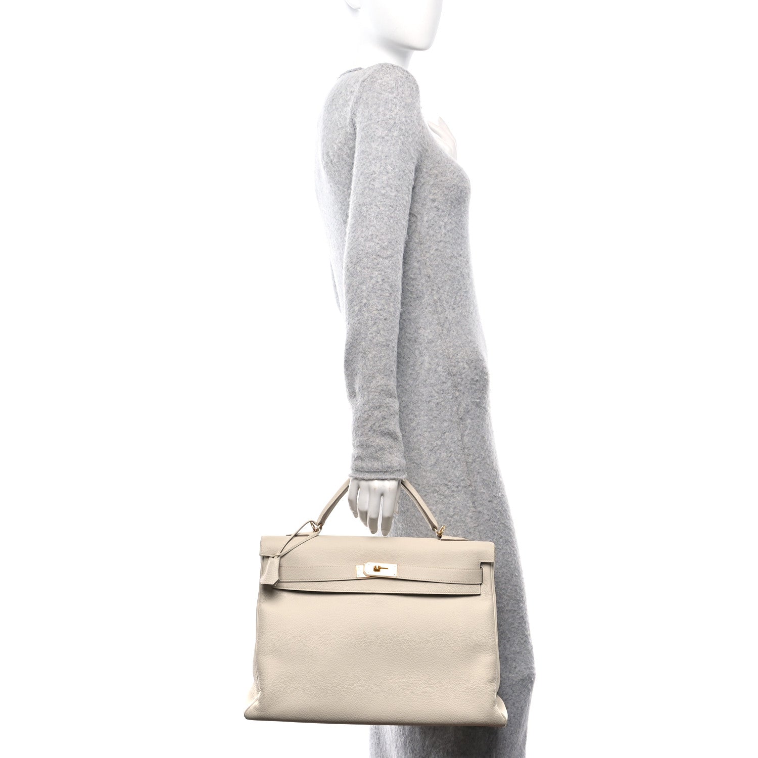 Hermes Togo Kelly Retourne 40 Craie 2 of 11