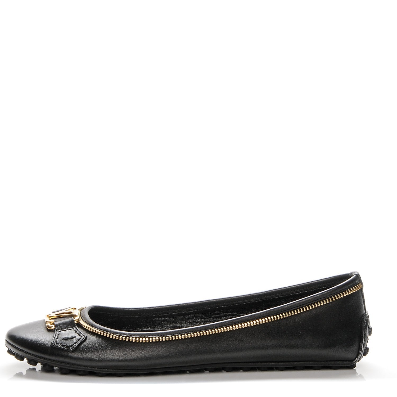 Louis Vuitton Calfskin Zip Oxford Ballerina Flats 39 Black 1 of 7