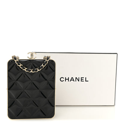 Chanel Lambskin Plexi Quilted CC Evening Clutch With Chain Black 11 of 11