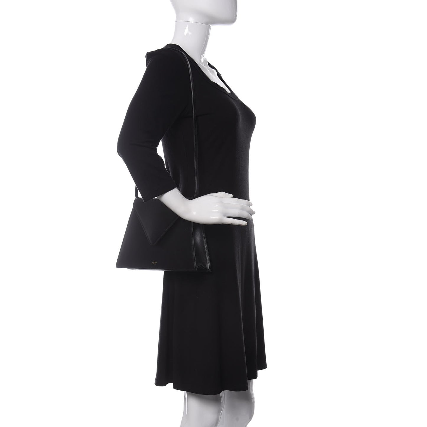 Smooth Calfskin Edwige Shoulder Bag Black