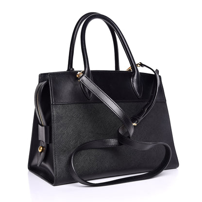 Prada Saffiano City Calfskin Medium Esplanade Tote Black 4 of 10