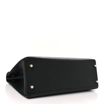 Hermes Vache Liegee Kelly Sellier 32 Black 4 of 12