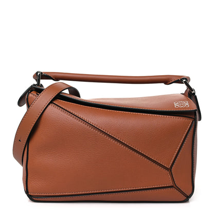 Loewe Grained Calfskin Small Puzzle Bag Tan 1 of 9