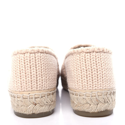 Chanel Knitted Wool Lambskin Chain CC Espadrilles 36 Beige Black 7 of 11