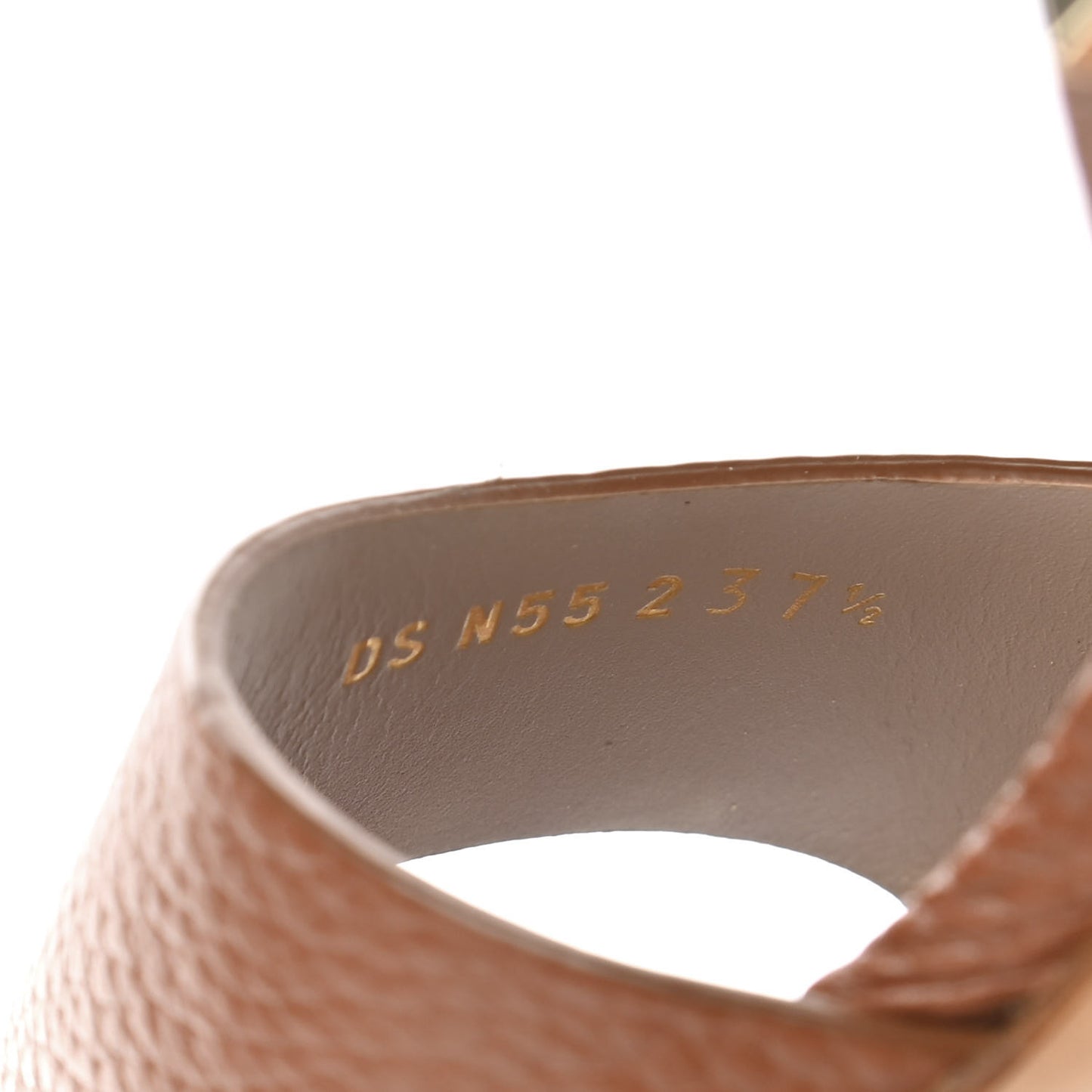 Pebbled Calfskin Rockstud Ankle Strap 60mm Sandals 37.5 Bright Cognac
