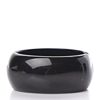 Chanel Resin Strass CC Cuff Bracelet Black 3 of 5