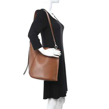 Lanvin Calfskin Asymmetric Bucket Bag Brown 2 of 12