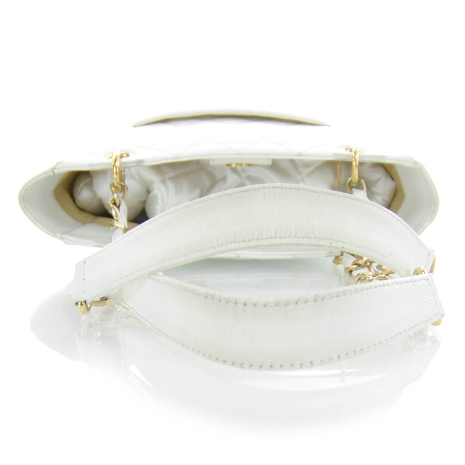 Chanel Caviar Petit Shopping Tote PST White 6 of 9