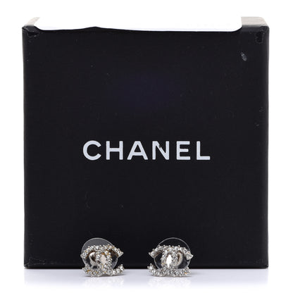 Chanel Crystal CC Earrings Silver 5 of 5