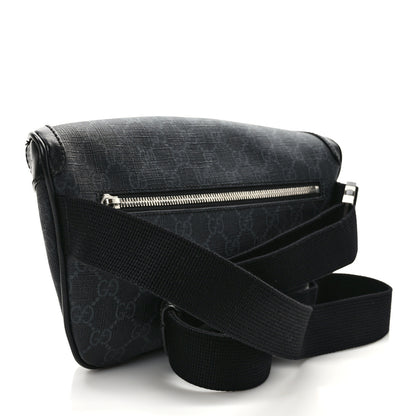 Gucci GG Supreme Monogram Textured Calfskin Retro Interlocking G Belt Bag Black 3 of 8