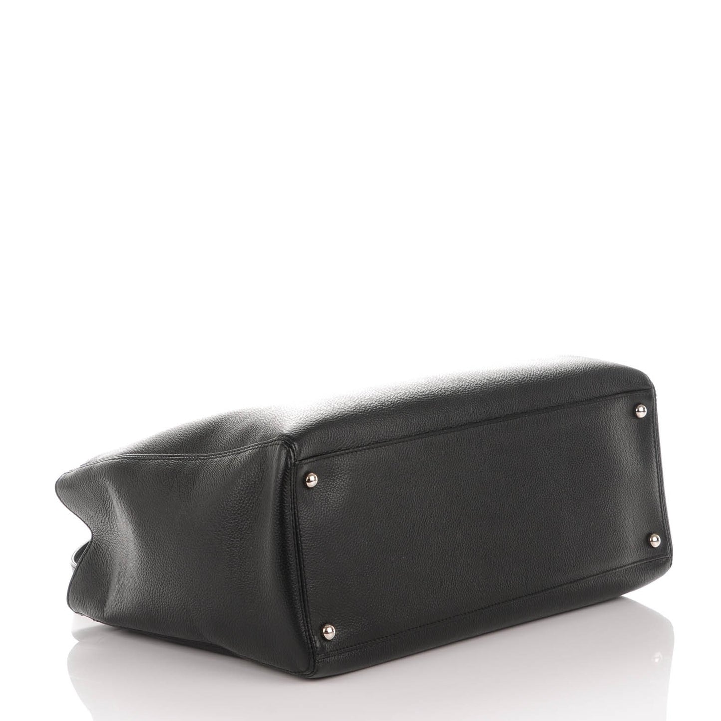 Calfskin Cerf Executive Shopper Tote Black