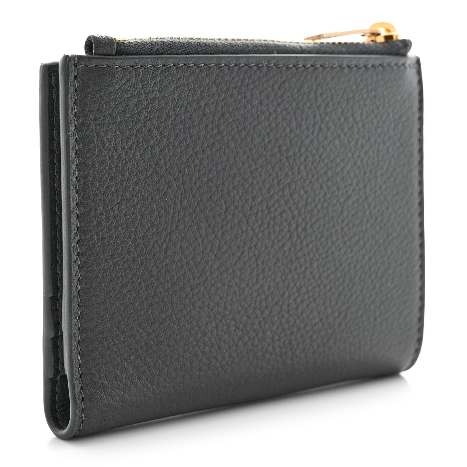 Saint Laurent Calfskin Compact Zip Wallet Storm 3 of 9