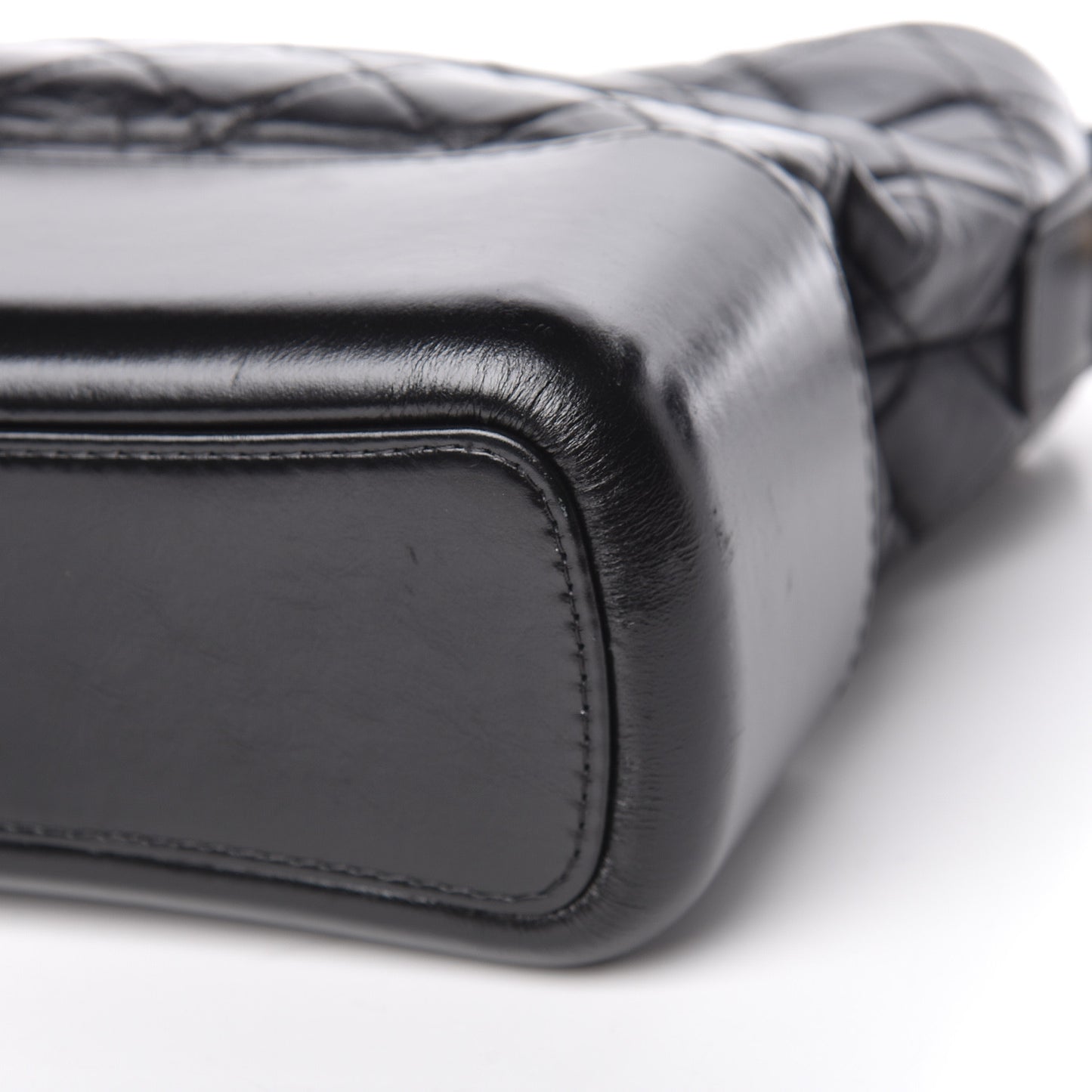 Aged Calfskin Quilted Medium Gabrielle Hobo Black