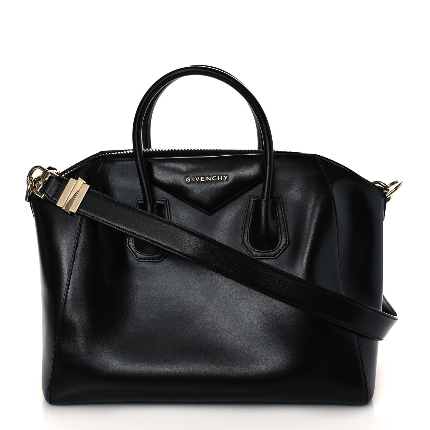 Shiny Lord Calfskin Medium Antigona Black