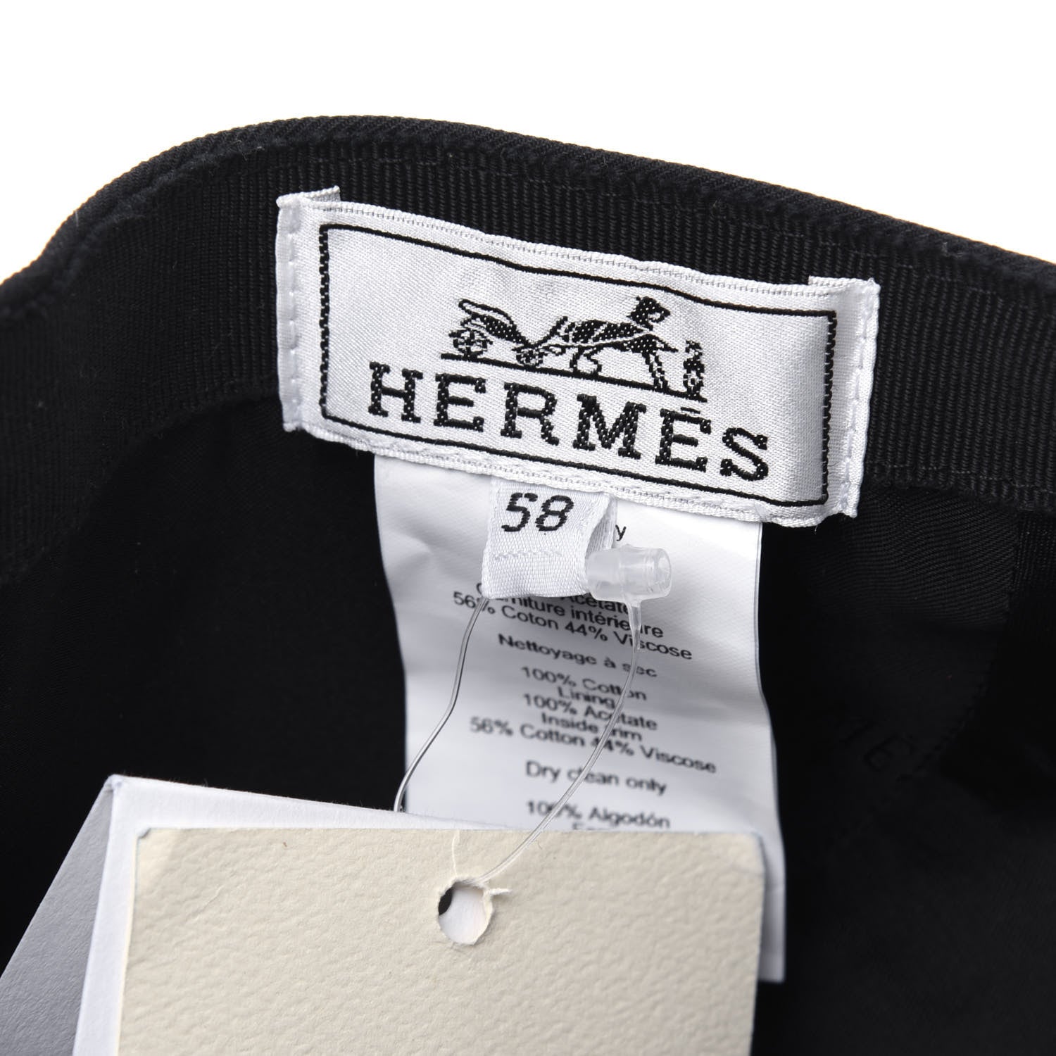Hermes Cotton Nevada Street Hat 58 Black 6 of 6