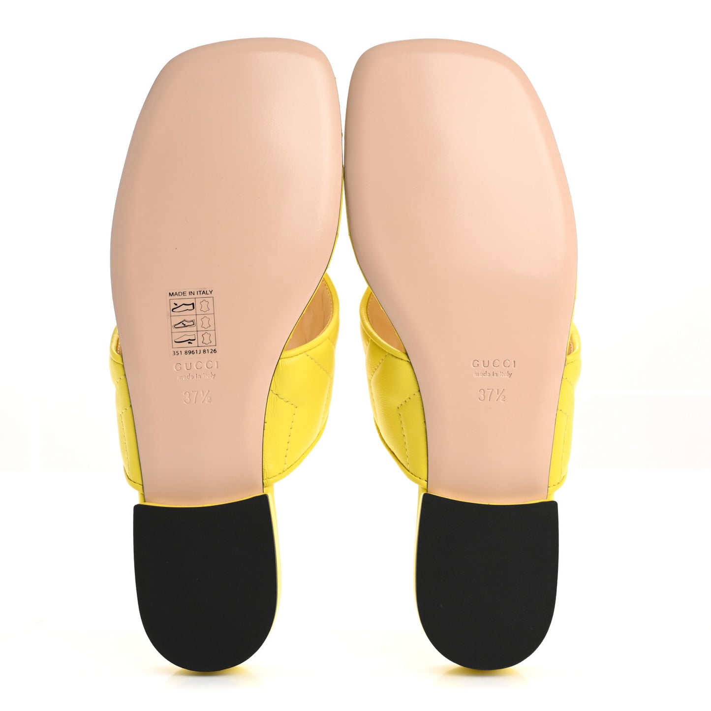 Nappa Charlotte Double G Marmont Thong Sandals 37.5 Acid Lime