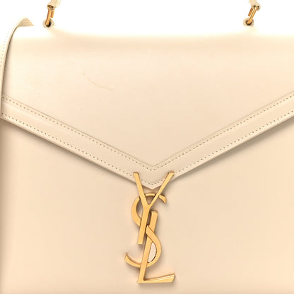 Saint Laurent Smooth Calfskin Medium Classic Monogram Cassandra Top Handle Crema Soft Rouge Legion 7 of 10
