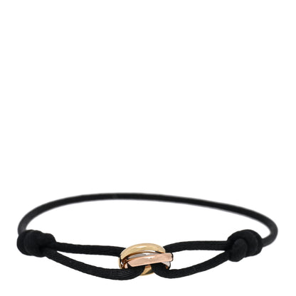 Cartier 18K Pink Yellow White Gold Trinity Adjustable Cord Bracelet Black 1 of 4