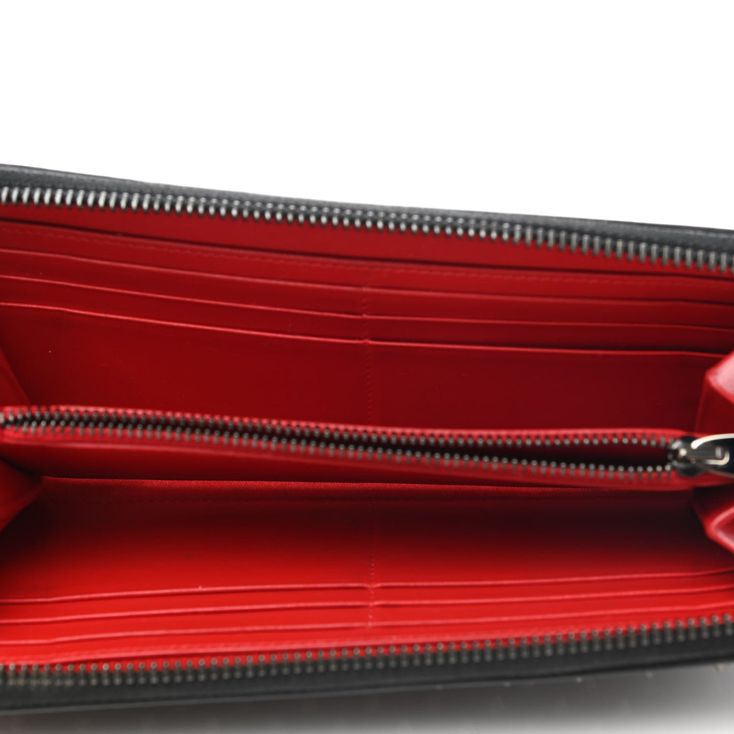 Calfskin Panettone Spiked Zip Around Wallet Black