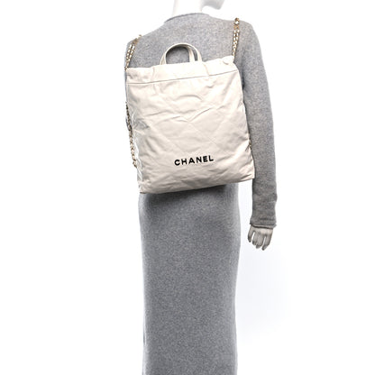 Chanel Shiny Calfskin Quilted Chanel 22 Backpack White Black 2 of 10