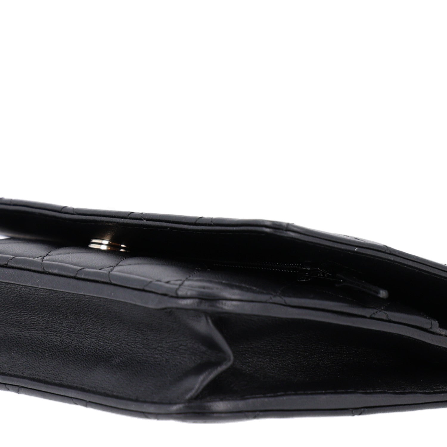 Chanel Lambskin Quilted Pearl Wallet On Chain WOC Black 10 of 11