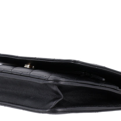 Chanel Lambskin Quilted Pearl Wallet On Chain WOC Black 10 of 11