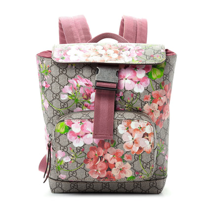 Gucci GG Supreme Monogram Blooms Small Single Buckle Backpack Beige Multicolor Dry Rose 1 of 8