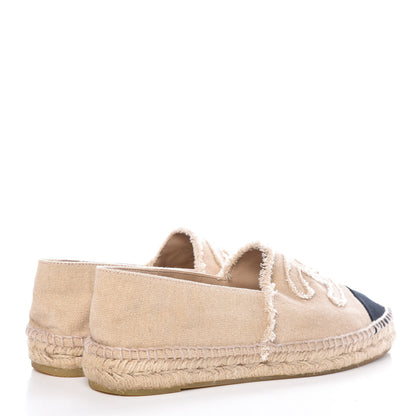 Chanel Toile CC Espadrilles 38 Beige Black 4 of 11