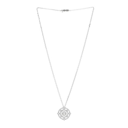 Cartier 18K White Gold Mandala Open Work Pendant Necklace 3 of 4