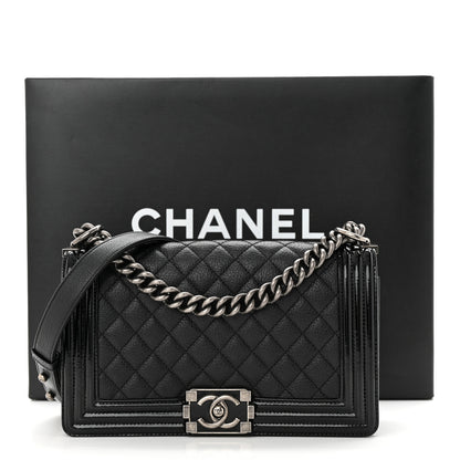 Chanel Goatskin Quilted Patent Medium Duo Boy Flap Black 12 of 12