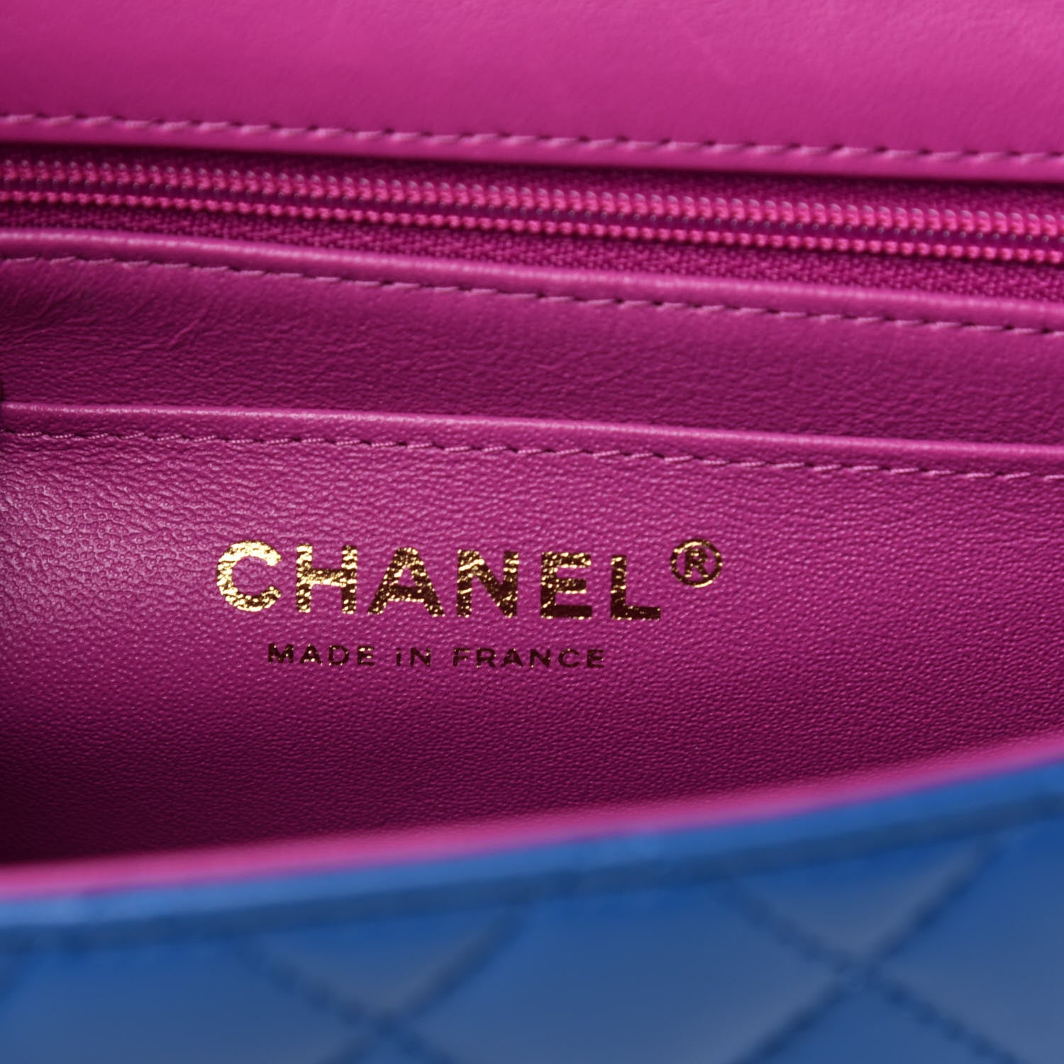 Chanel Lambskin Quilted Mini Rectangular Flap Blue Purple 6 of 11