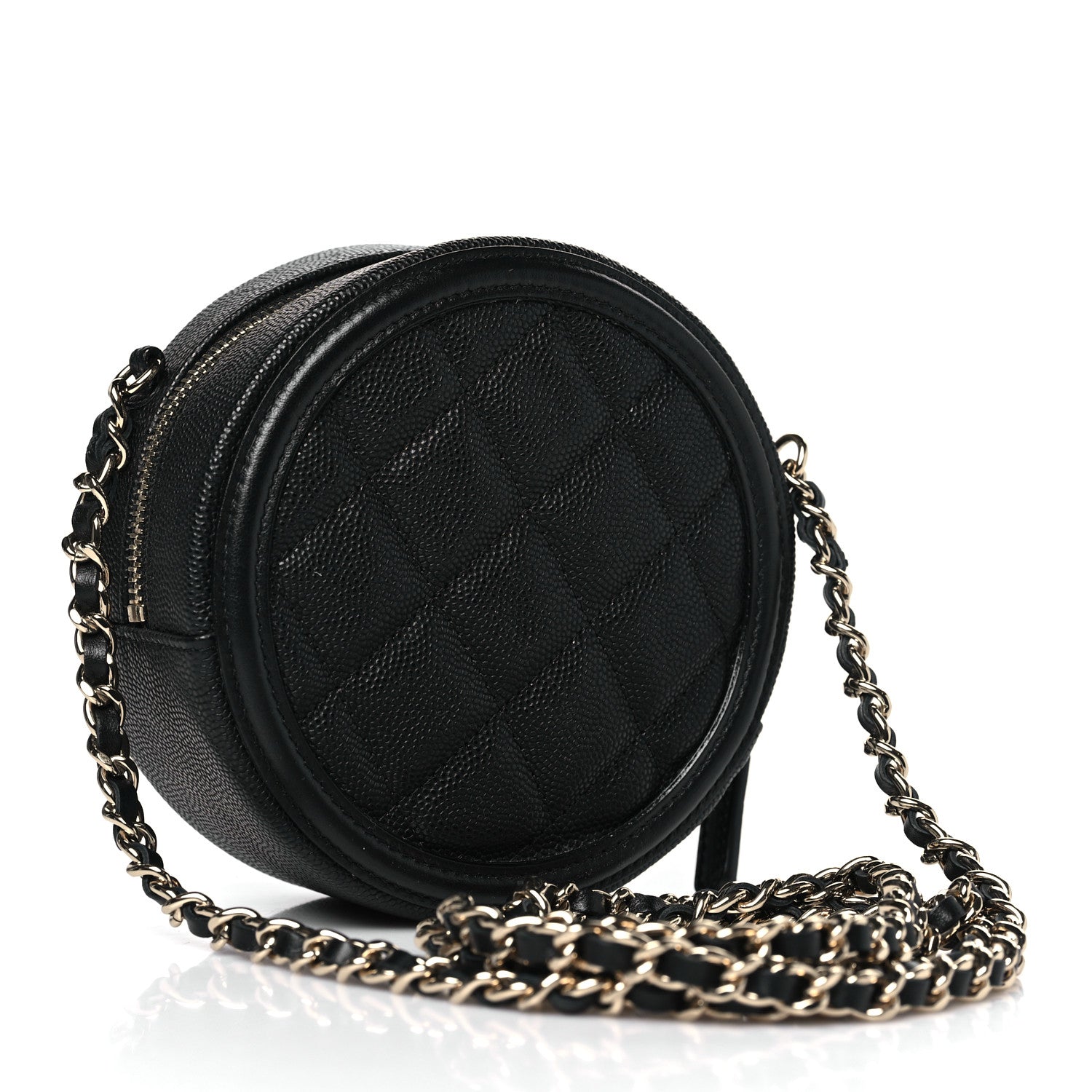 Chanel Caviar Quilted Round Filigree Crossbody Black 3 of 10