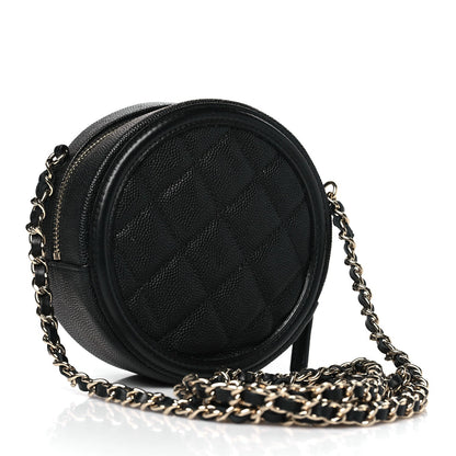 Chanel Caviar Quilted Round Filigree Crossbody Black 3 of 10