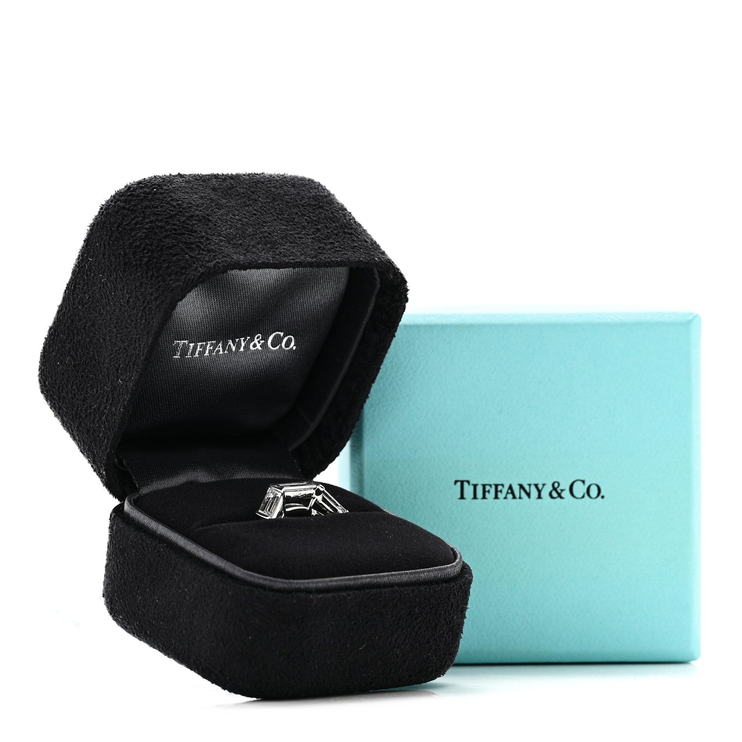 Platinum Diamond Three Baguette Ring 50 5.5