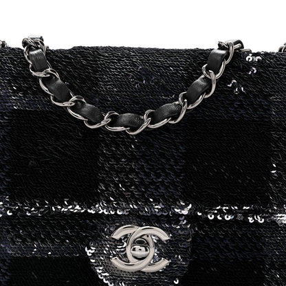 Chanel Sequin Quilted Small Single Flap Black 8 of 11